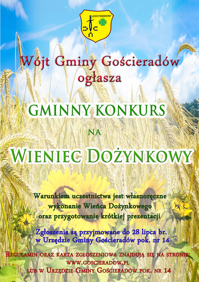 Zdjęcie plakatu ze zbożem i słonecznikami