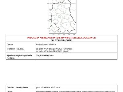 Zdjęcie ostrzeżenia meteorologicznego