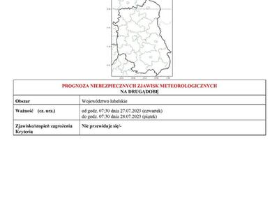 Zdjęcie ostrzeżenia meteorologicznego