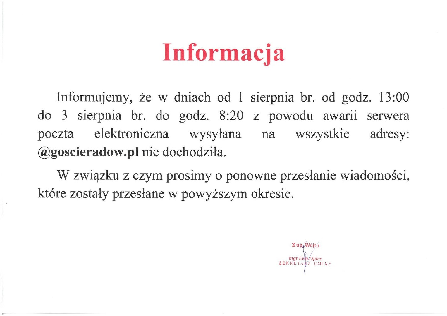 Zdjęcie informacji