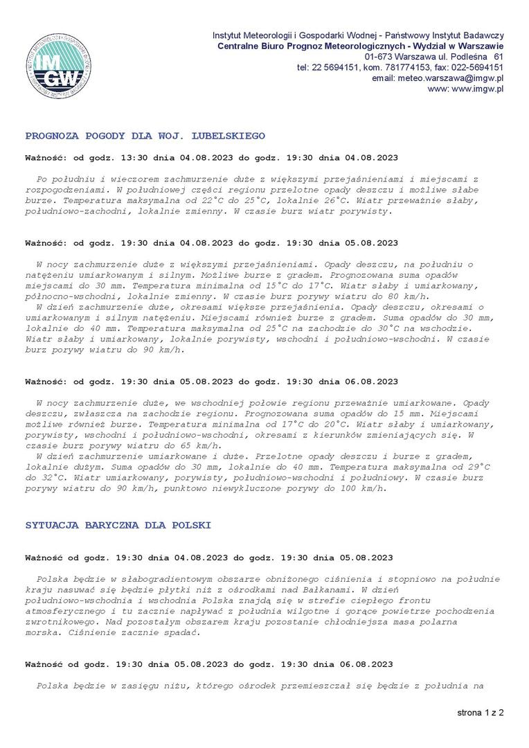 Treść prognozy strona 1