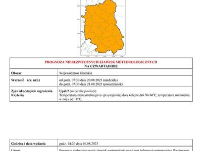 Zdjęcie prognozy niebezpiecznych zjawisk meteorologicznych