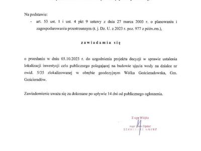 Zdjęcie obwieszczenia