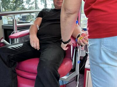 Zdjęcie z akcji oddawania krwi w Gościeradowie