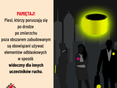 Zdjęcie o zmroku z odblaskami