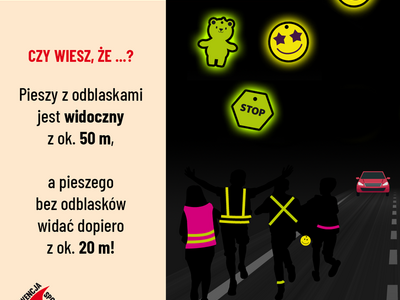 Zdjęcie o zmroku z odblaskami