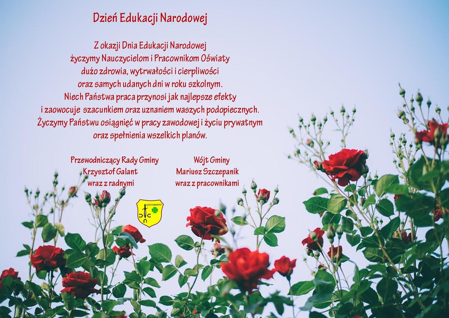 Zdjęcie życzeń z kwiatami
