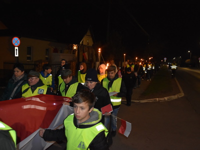 Zdjęcie z Marszu dla Niepodległej w gminie Gościeradów
