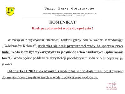 Grafika zawierajaca treść komunikatu