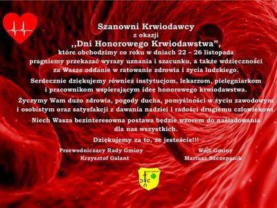 Zdjęcie dot. honorowego krwiodawstwa
