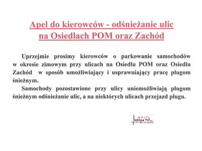 Zdjęcie apelu do kierowców