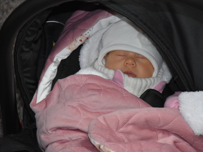 Zdjęcie z powitania nowej mieszkanki gminy Gościeradów