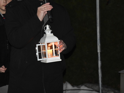 Zdjęcie z przekazania Betlejemskiego Światła Pokoju w gminie Gościeradów