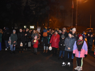 Zdjęcie z przekazania Betlejemskiego Światła Pokoju w gminie Gościeradów