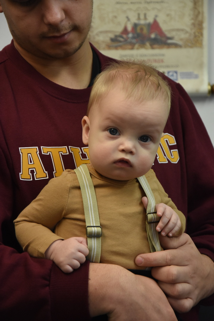 Zdjęcie z powitania nowego mieszkańca gminy Gościeradów