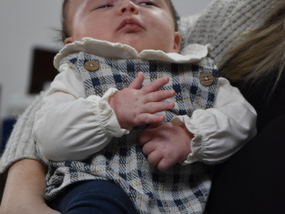 Zdjęcie z powitania nowego mieszkańca gminy Gościeradów