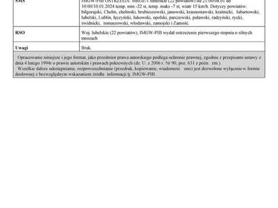 Zdjęcie ostrzeżenia meteorologicznego
