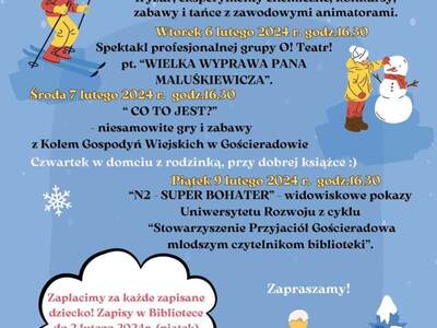 Zdjęcie plakatu dot. ferii z biblioteką