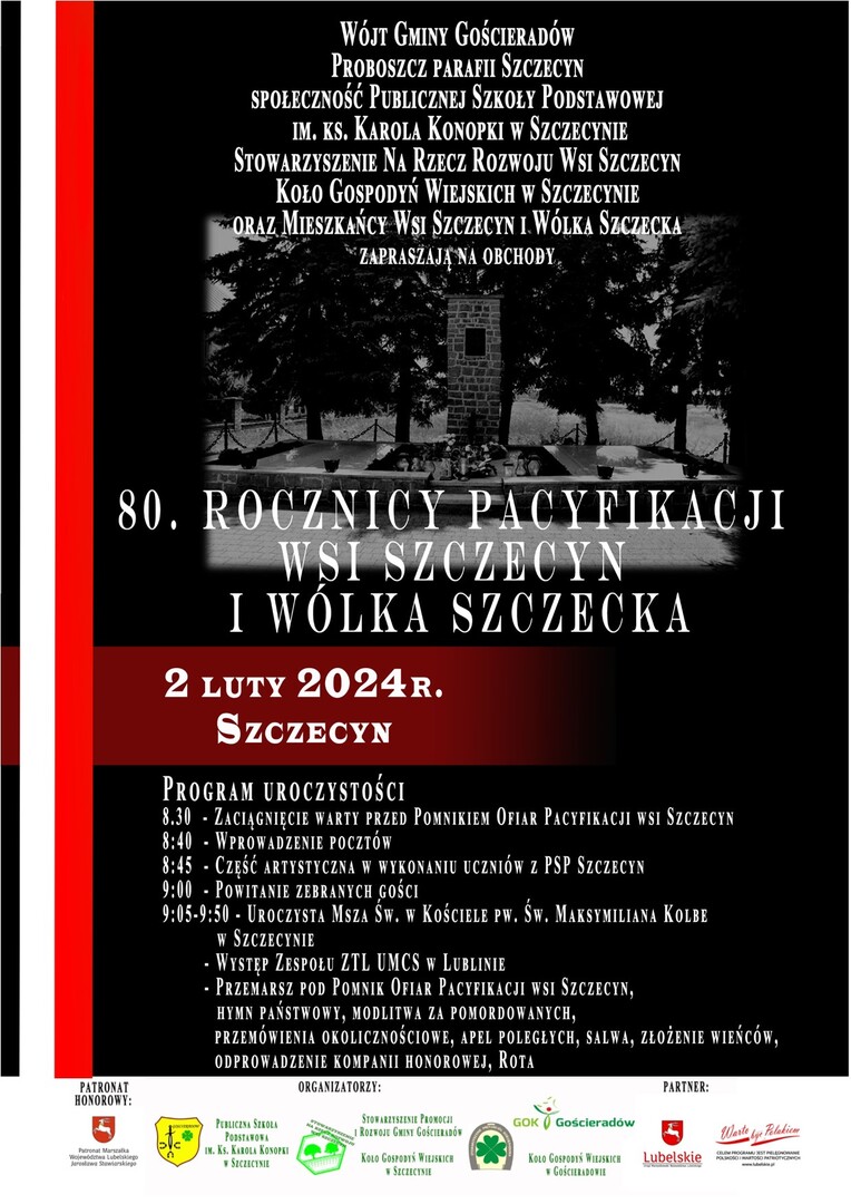 Zdjęcie plakatu dot. rocznicy Pacyfikacji