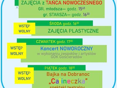 Zdjęcie plakatu dot. ferii w GOK-u w Gościeradowie