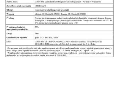 Zdjęcie ostrzeżenia