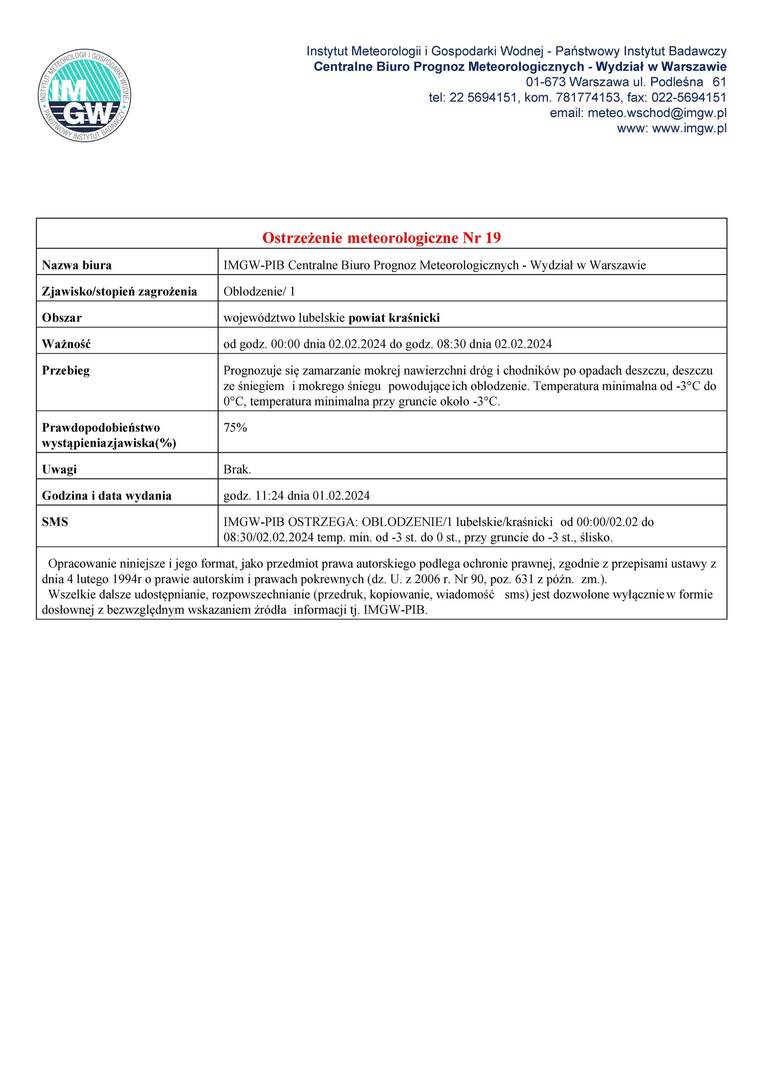 Zdjęcie ostrzeżenia