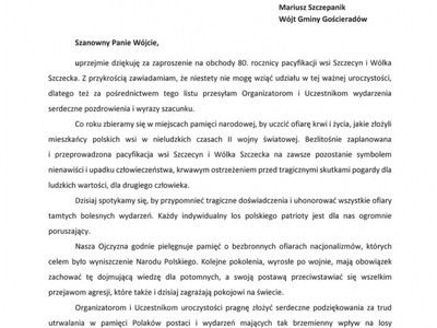 Zdjęcie z 80. Rocznicy Pacyfikacji Wsi Szczecyn, Wólka Szczecka i okolic