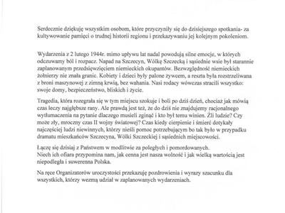 Zdjęcie z 80. Rocznicy Pacyfikacji Wsi Szczecyn, Wólka Szczecka i okolic