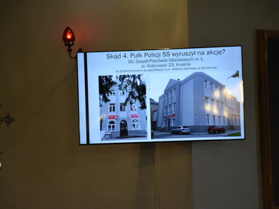 Zdjęcia z wystąpienia dot. zbrodni w Szczecynie i Wólce Szczeckiej w 1944 r.