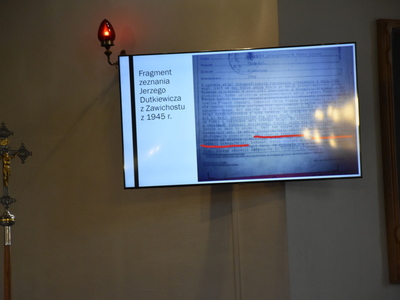 Zdjęcia z wystąpienia dot. zbrodni w Szczecynie i Wólce Szczeckiej w 1944 r.