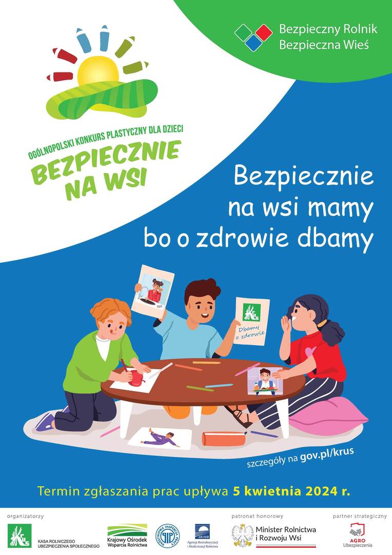 Zdjęcie z grafiką dot. konkursu bezpieczeństwo na wsi