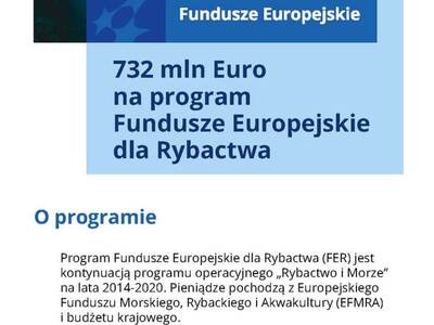 Broszura dot. Programu Fundusze Europejskie dla Rybactwa