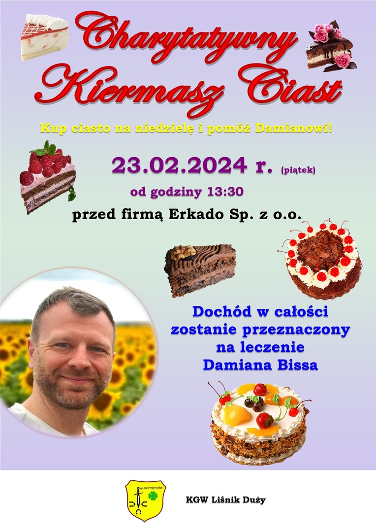 Zdjęcie plakatu dot. Charytatywnego Kiermaszu Ciast