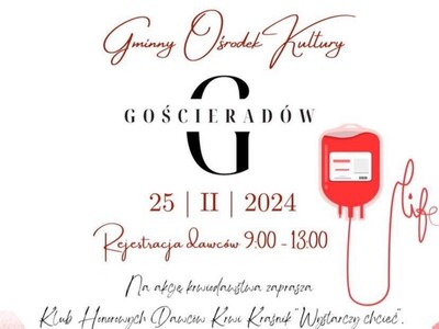 Zdjęcie plakatu dot. akcji krwiodawstwa