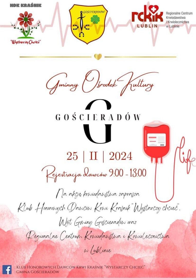 Zdjęcie plakatu dot. akcji krwiodawstwa