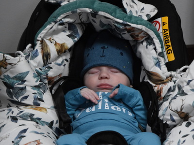 Zdjęcie z powitania nowego mieszkańca gminy Gościeradów