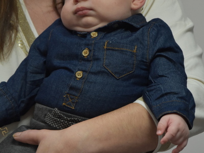 Zdjęcie z powitania nowego mieszkańca gminy Gościeradów