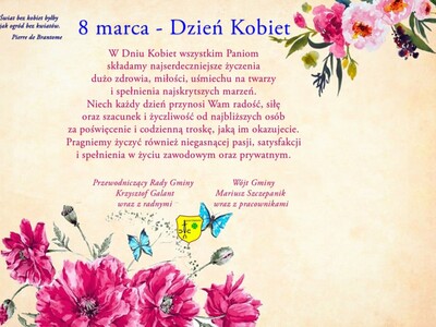 Zdjęcie kwiatów z życzeniami z okazji Dnia Kobiet