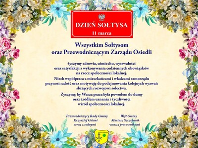 Zdjęcie z kwiatami z okazji Dnia Sołtysa