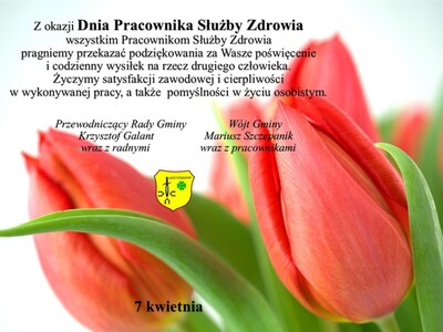Zdjęcie tulipanów z życzeniami
