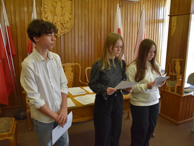 Zdjęcie z II sesji Młodzieżowej Rady Gminy Gościeradów