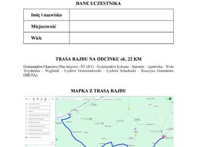 Zdjęcie Regulaminu Rajdu