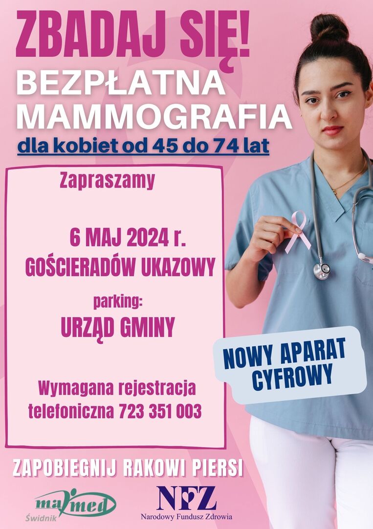 Zdjęcie plakatu dot. mammografii