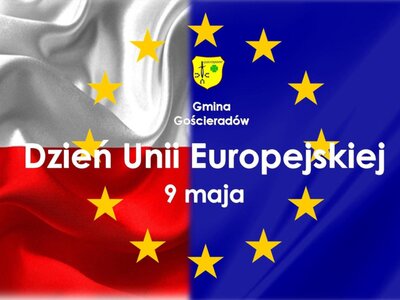 Zdjęcie flagi Polski i Unii Europejskiej.