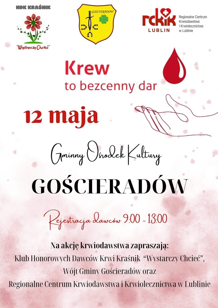 Zdjęcie plakatu akcji krwiodawstwa