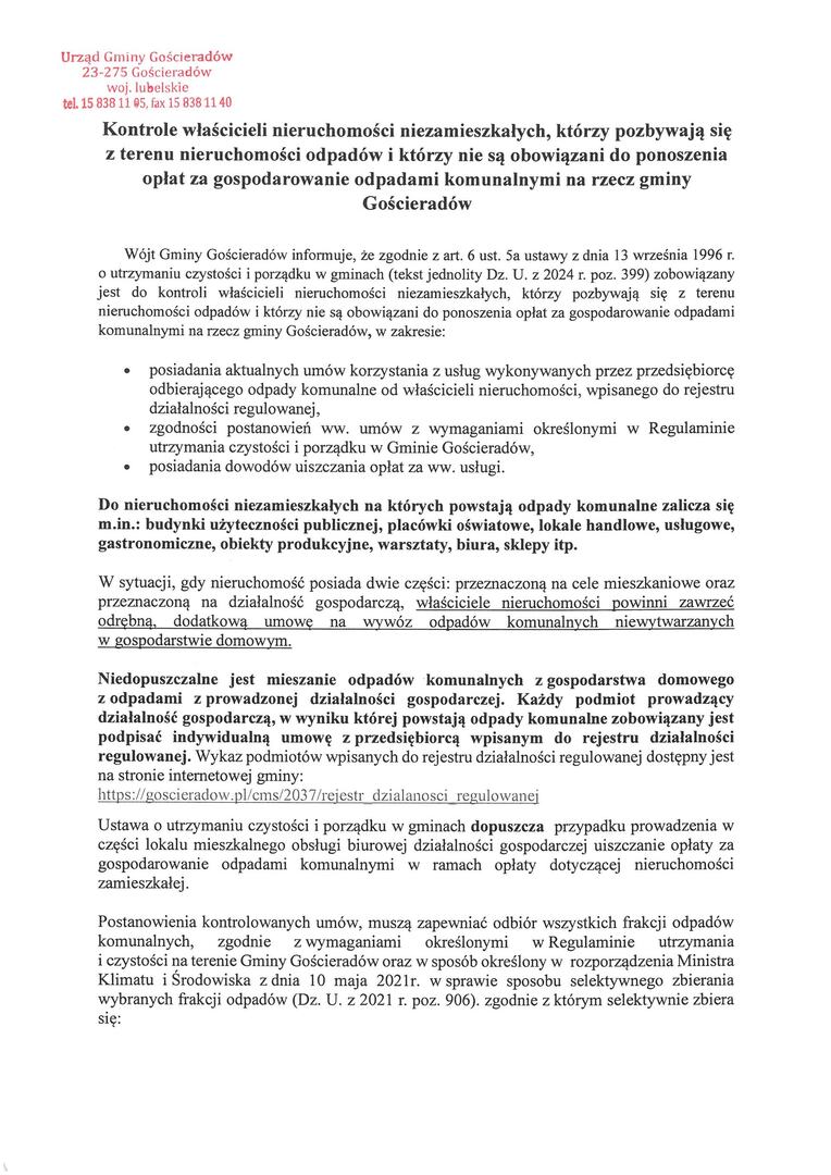 Obraz dokumentu przedstawiającego treść informacji - strona 1