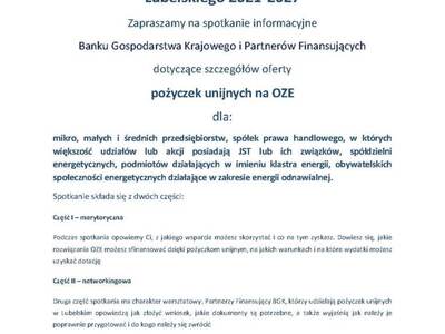 Zdjęcie zaproszenia OZE