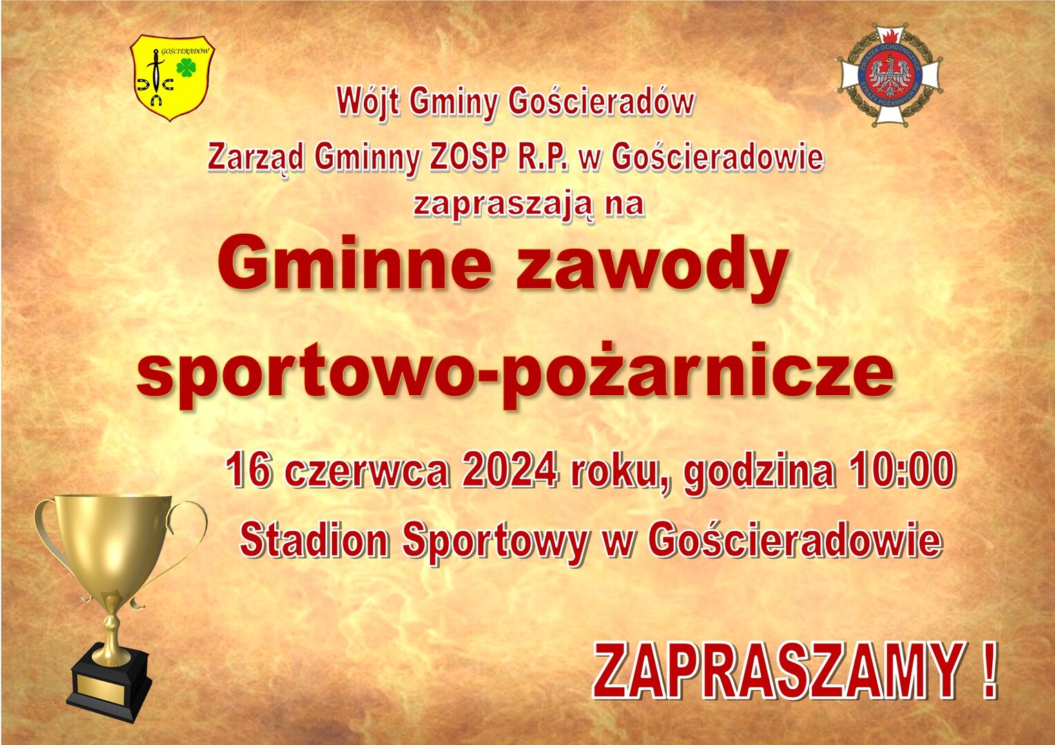 Zdjęcie plakatu dot. zawodów strażackich