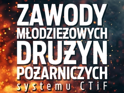 Plakat zawierający informacje o zawodach oraz loga organizatorów