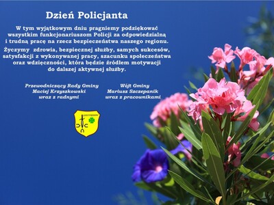 Zdjęcie kwiatów z życzeniami